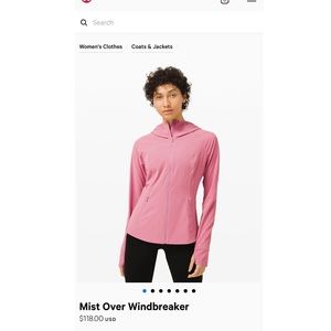 Lululemon mist over windbreaker jacket